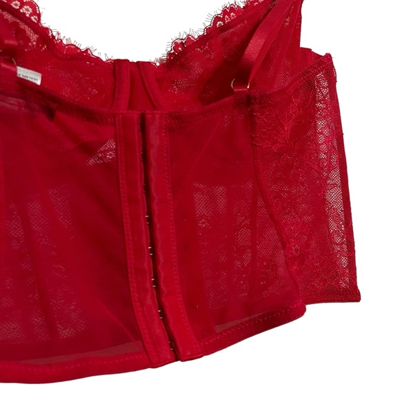 I.n.c. International Concepts Women's Lace Bustier Lingerie Red Large - Picture 5 of 7